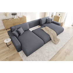 Canapea in forma de U Inspira Furniture Sara SF Lincoln 90 (Dark Grey) Thumb