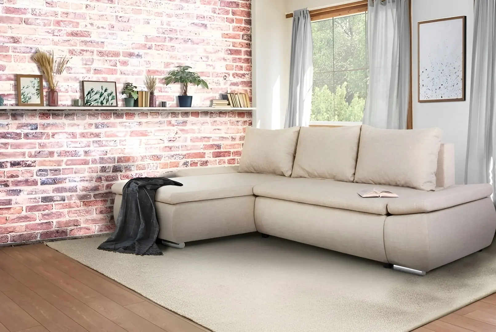 Canapea de colt Inspira Furniture Acra Left Enjoy New 02 (Camel)