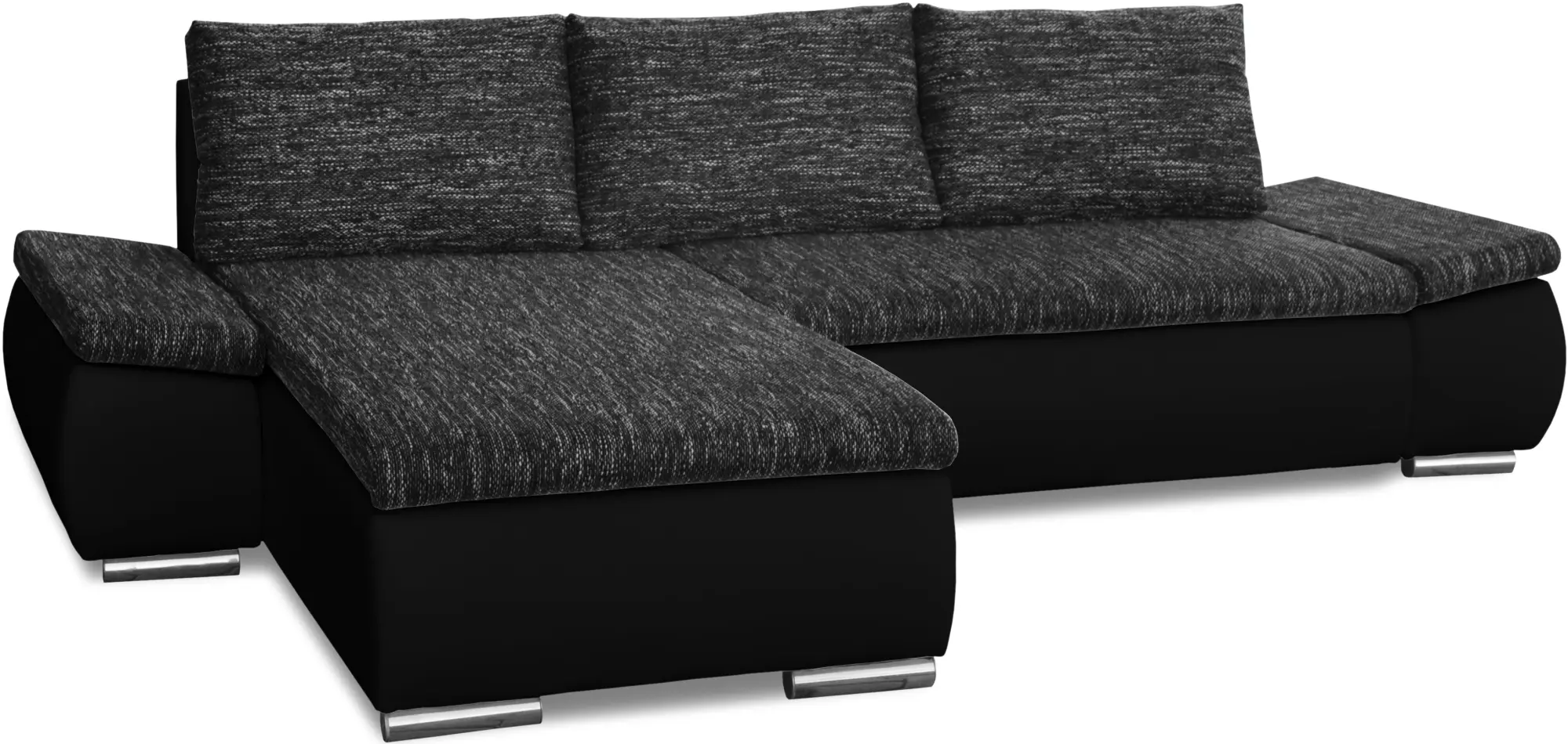 Диван угловой Inspira Furniture Acra Left Soft 11/Berlin 02 (Black/Dark Grey)