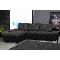 Canapea de colt Inspira Furniture Acra Left Soft 11/Berlin 02 (Black/Dark Grey)