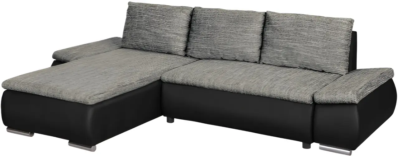 Canapea de colt Inspira Furniture Acra Left Soft 11/Lawa 05 (Black/Grey)