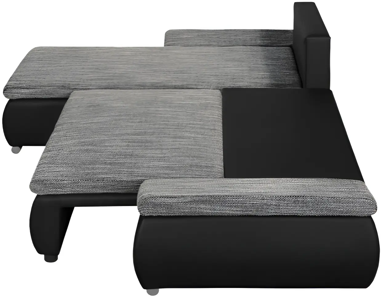 Canapea de colt Inspira Furniture Acra Left Soft 11/Lawa 05 (Black/Grey)