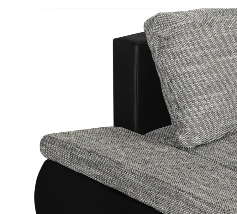 Canapea de colt Inspira Furniture Acra Left Soft 11/Lawa 05 (Black/Grey)