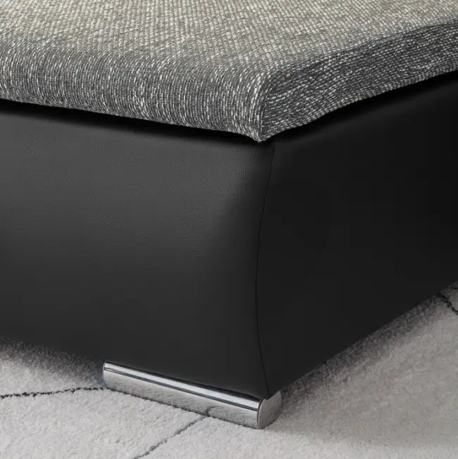 Canapea de colt Inspira Furniture Acra Left Soft 11/Lawa 05 (Black/Grey)