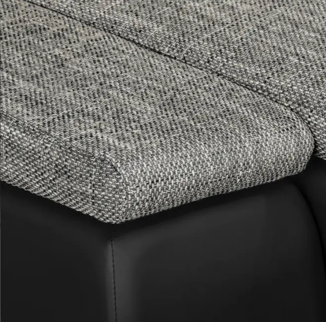 Canapea de colt Inspira Furniture Acra Left Soft 11/Lawa 05 (Black/Grey)