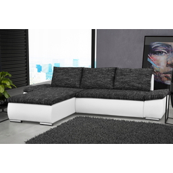 Canapea de colt Inspira Furniture Acra Left Soft 17/Berlin 02 (White/Dark Grey)