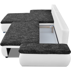 Диван угловой Inspira Furniture Acra Left Soft 17/Berlin 02 (White/Dark Grey) Thumb