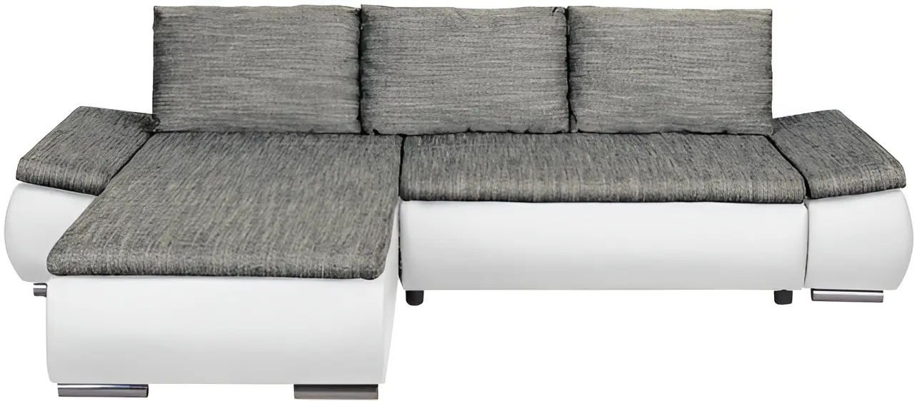 Canapea de colt Inspira Furniture Acra Left Soft 17/Lawa 05 (White/Grey)