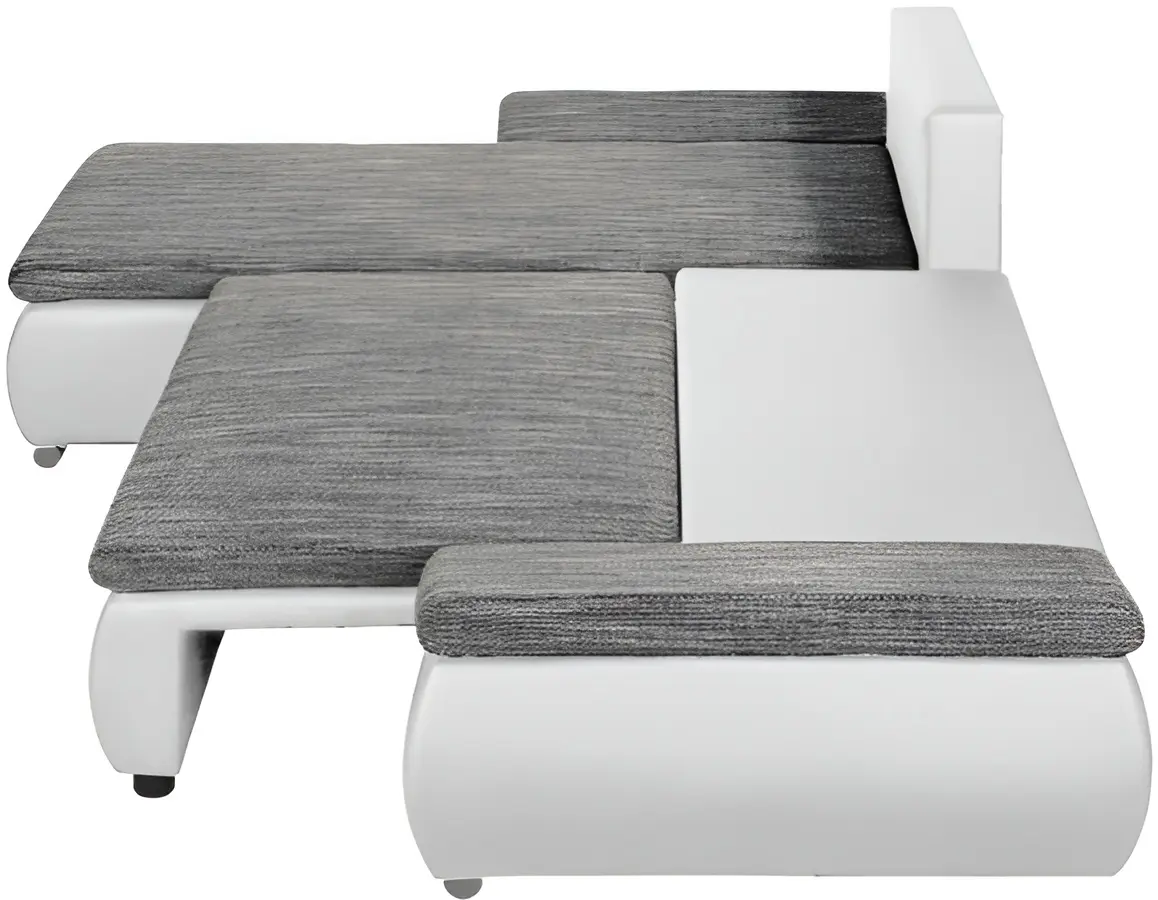 Canapea de colt Inspira Furniture Acra Left Soft 17/Lawa 05 (White/Grey)