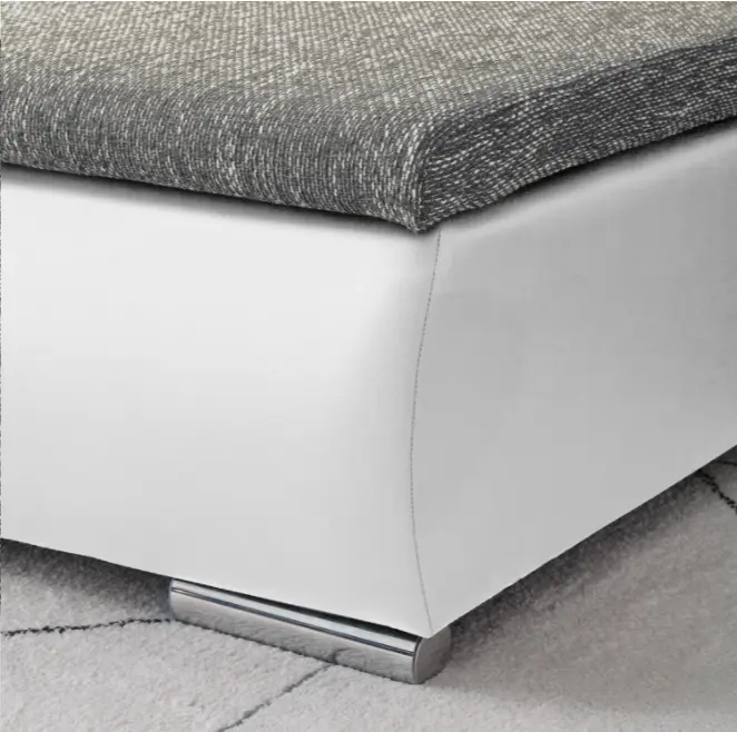 Canapea de colt Inspira Furniture Acra Left Soft 17/Lawa 05 (White/Grey)