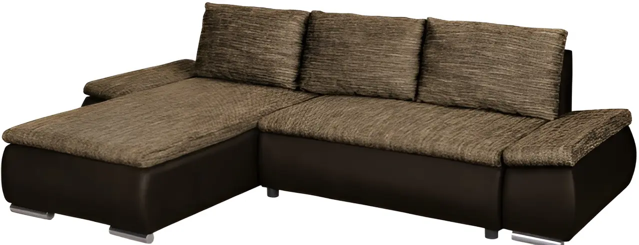 Диван угловой Inspira Furniture Acra Left Soft 66/Lawa 02 (Brown/Grey)