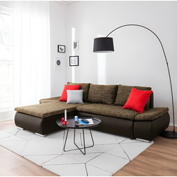 Диван угловой Inspira Furniture Acra Left Soft 66/Lawa 02 (Brown/Grey)
