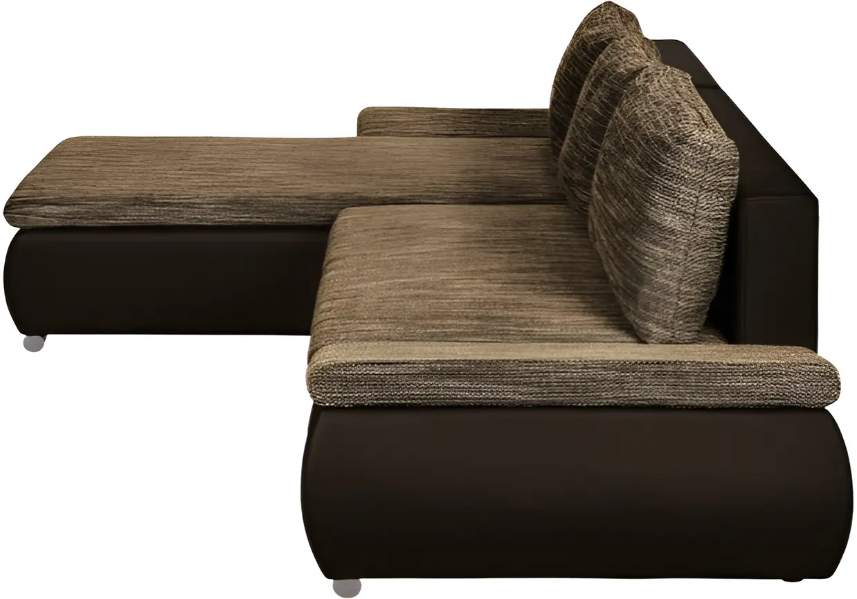 Диван угловой Inspira Furniture Acra Left Soft 66/Lawa 02 (Brown/Grey)