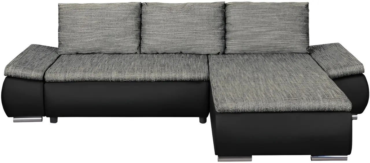 Диван угловой Inspira Furniture Acra Right Soft 11/Lawa 05 (Black/Grey)