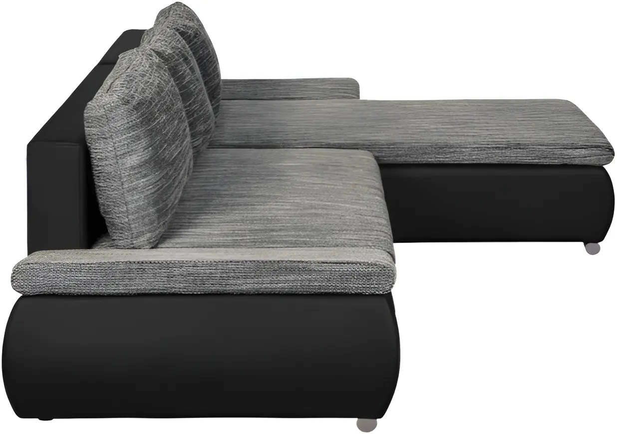 Диван угловой Inspira Furniture Acra Right Soft 11/Lawa 05 (Black/Grey)