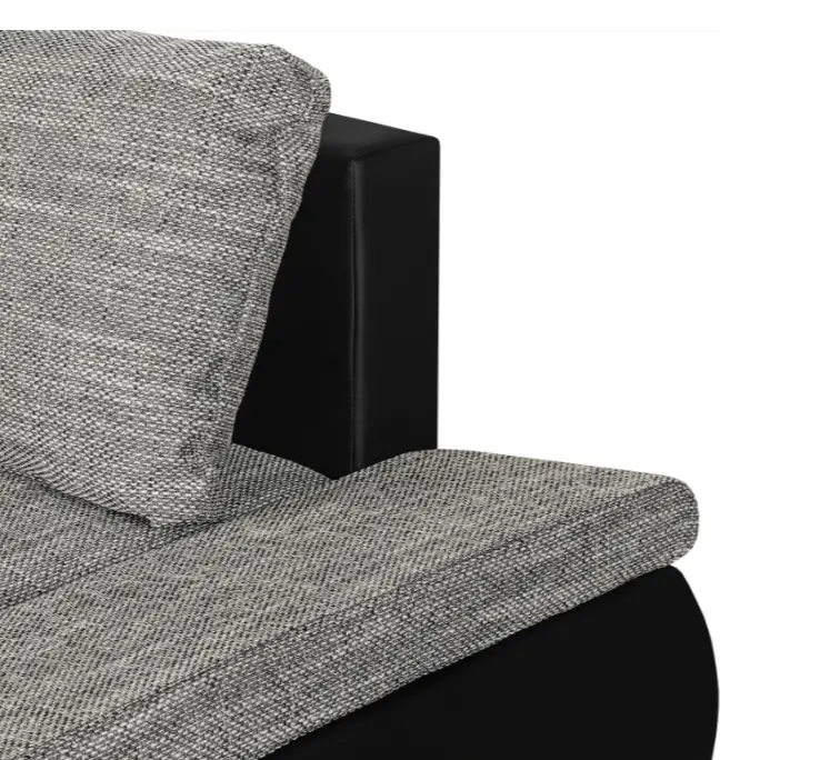 Диван угловой Inspira Furniture Acra Right Soft 11/Lawa 05 (Black/Grey)