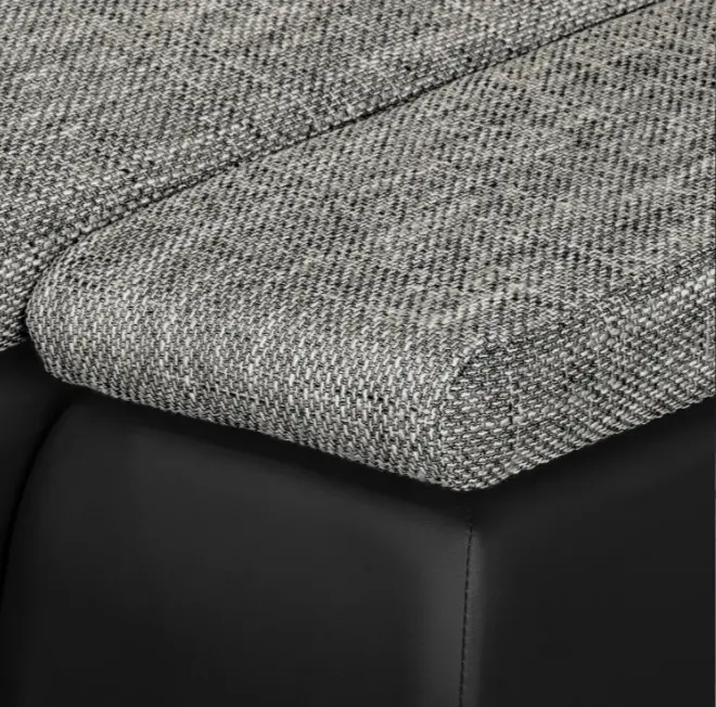 Диван угловой Inspira Furniture Acra Right Soft 11/Lawa 05 (Black/Grey)