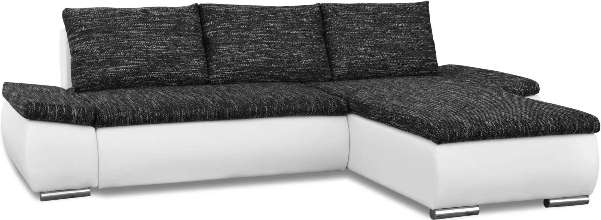 Canapea de colt Inspira Furniture Acra Right Soft 17/Berlin 02 (White/Dark Grey)