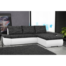 Canapea de colt Inspira Furniture Acra Right Soft 17/Berlin 02 (White/Dark Grey)