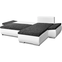 Canapea de colt Inspira Furniture Acra Right Soft 17/Berlin 02 (White/Dark Grey) Thumb