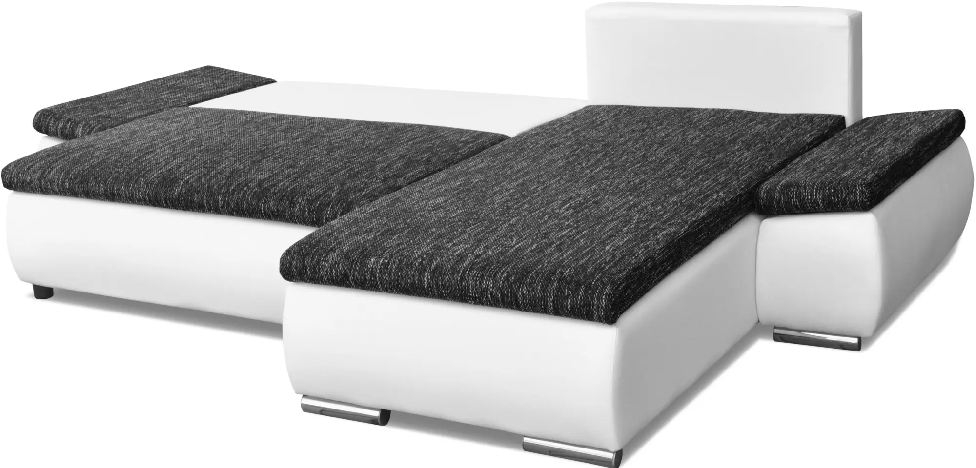Canapea de colt Inspira Furniture Acra Right Soft 17/Berlin 02 (White/Dark Grey)