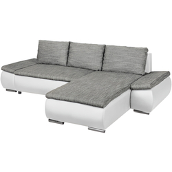 Canapea de colt Inspira Furniture Acra Right Soft 17/Lawa 05 (White/Dark Grey) Thumb