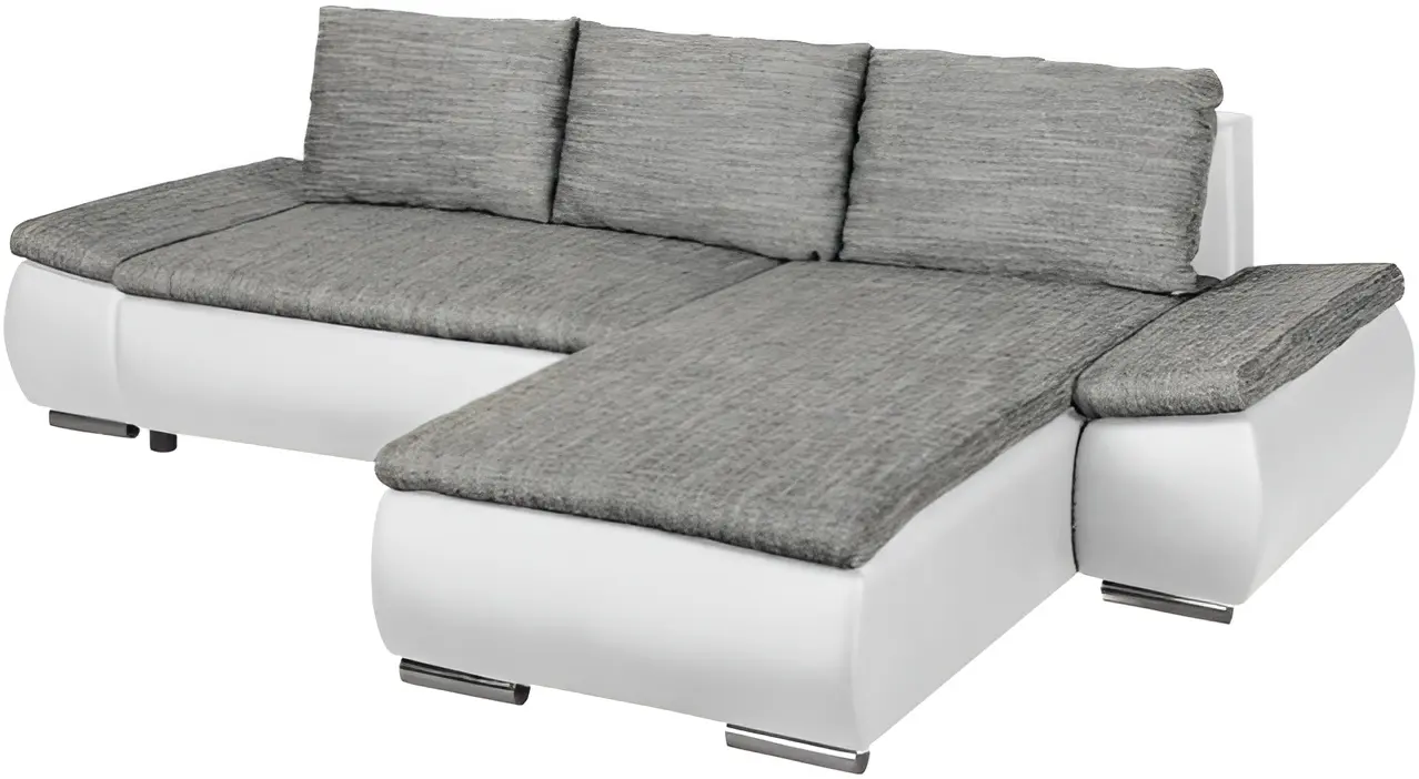 Canapea de colt Inspira Furniture Acra Right Soft 17/Lawa 05 (White/Dark Grey)