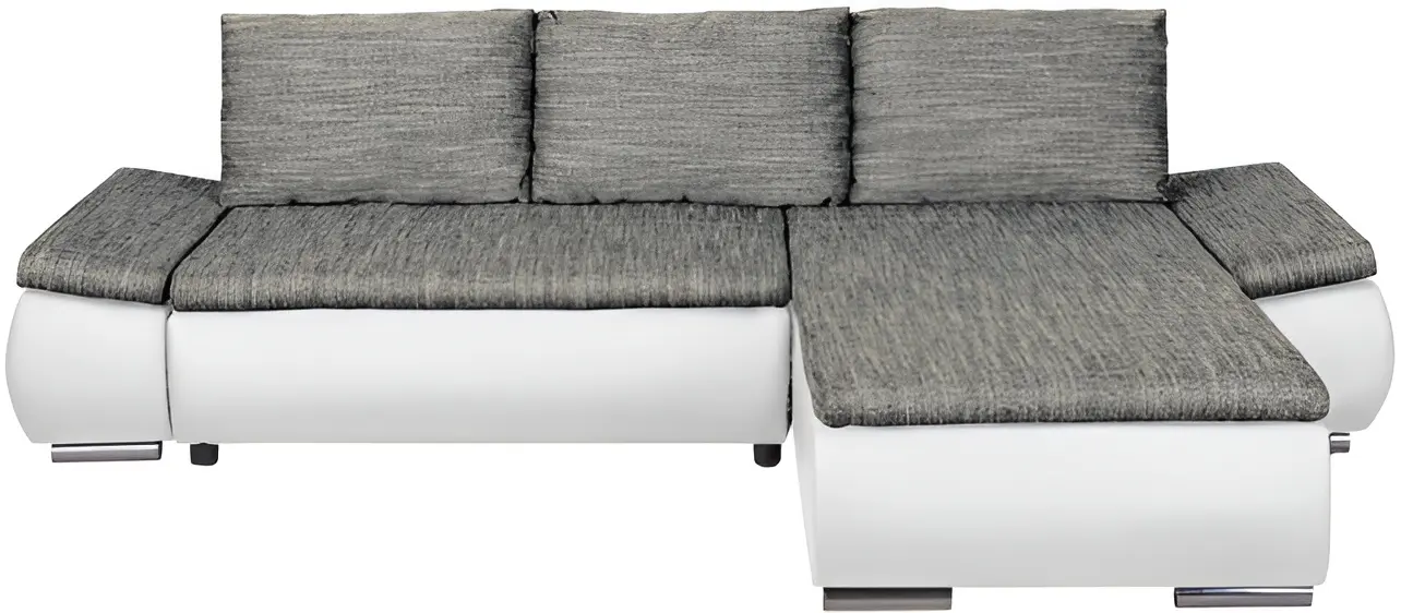 Canapea de colt Inspira Furniture Acra Right Soft 17/Lawa 05 (White/Dark Grey)