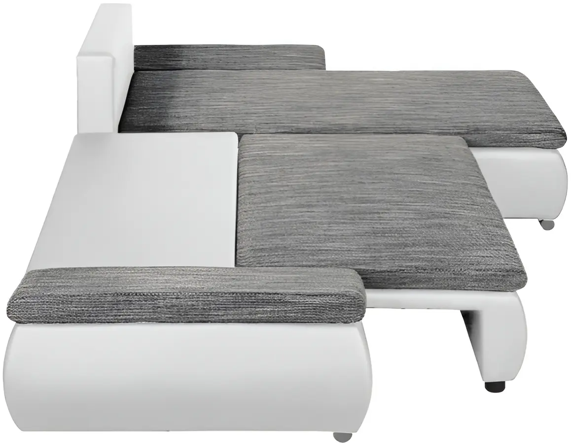 Canapea de colt Inspira Furniture Acra Right Soft 17/Lawa 05 (White/Dark Grey)