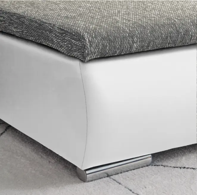 Canapea de colt Inspira Furniture Acra Right Soft 17/Lawa 05 (White/Dark Grey)