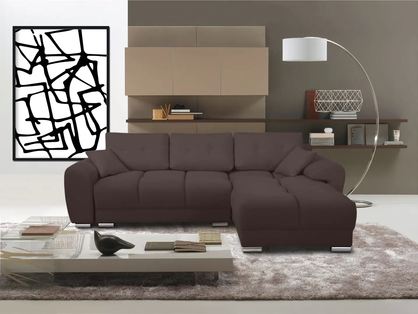 Диван угловой Inspira Furniture Azzuro Bis Enjoy 06 (Espresso)