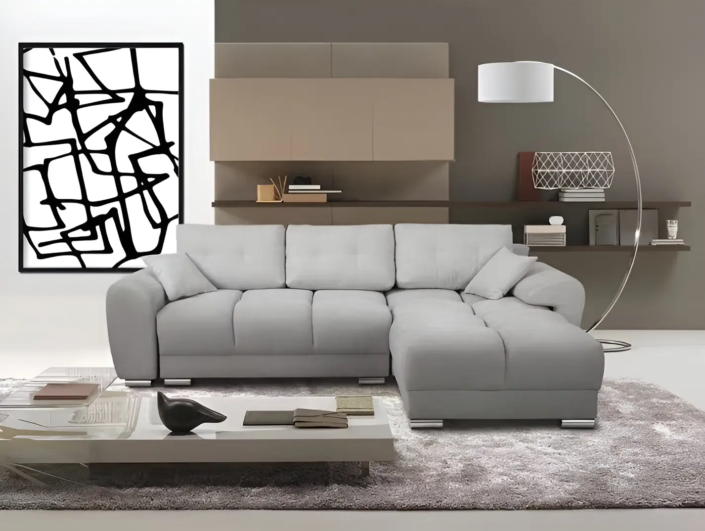 Canapea de colt Inspira Furniture Azzuro Bis Enjoy 21 (Grey)