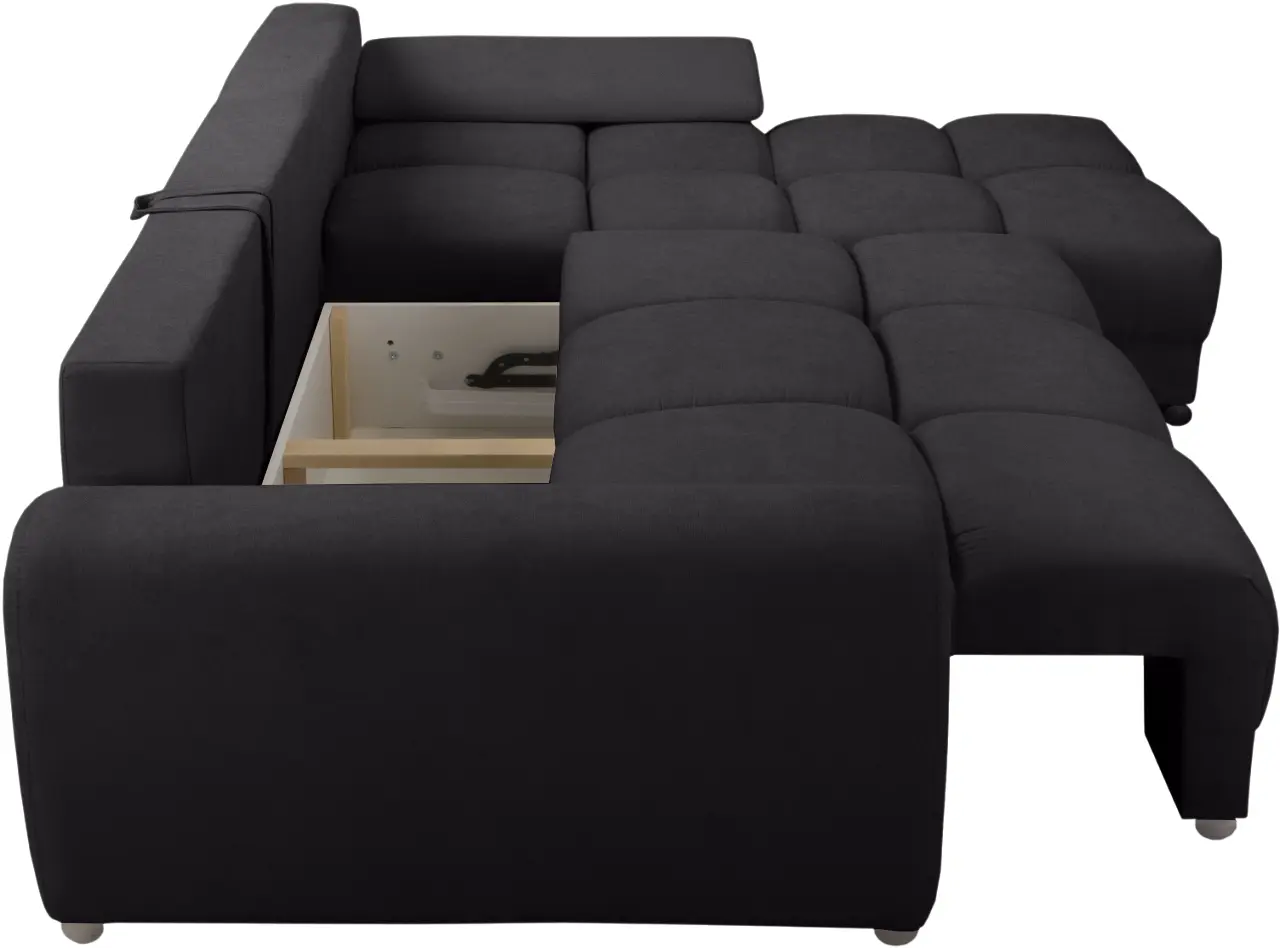 Canapea de colt Inspira Furniture Azzuro Bis Enjoy 25 (Black)