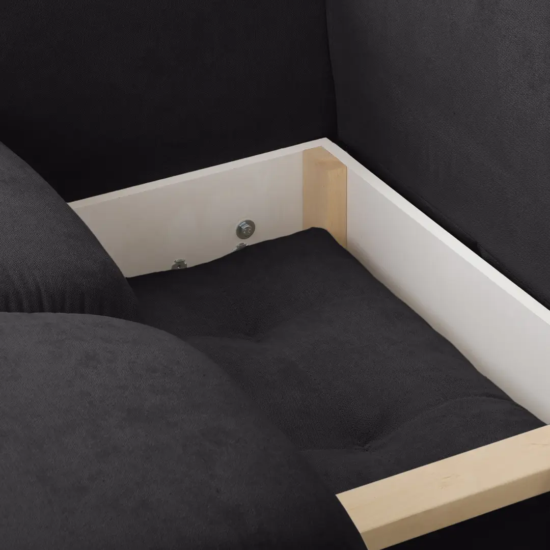 Canapea de colt Inspira Furniture Azzuro Bis Enjoy 25 (Black)