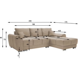 Canapea de colt Inspira Furniture Azzuro Enjoy New 02 (Camel) Thumb