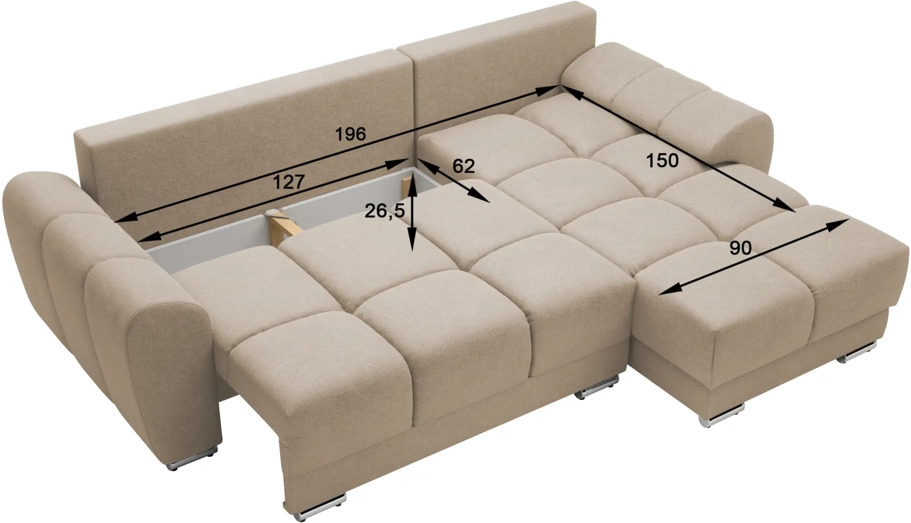 Canapea de colt Inspira Furniture Azzuro Enjoy New 02 (Camel)