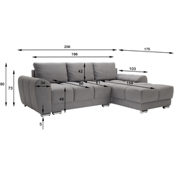 Canapea de colt Inspira Furniture Azzuro Enjoy New 21 (Grey) Thumb