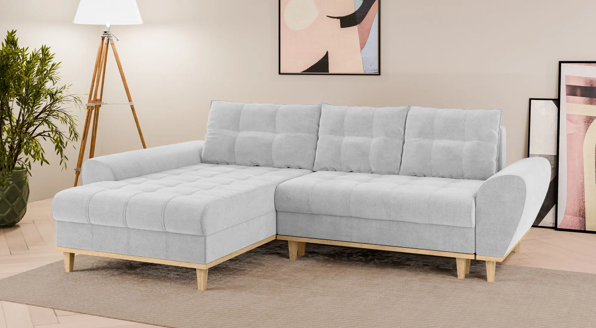 Canapea de colt Inspira Furniture Baltico Left Curio 80 (Grey)