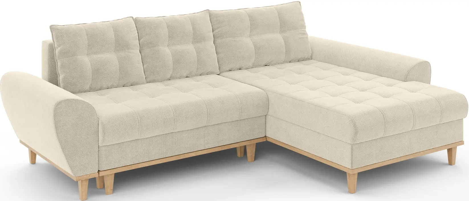 Диван угловой Inspira Furniture Baltico Right Curio 09 (Cream)