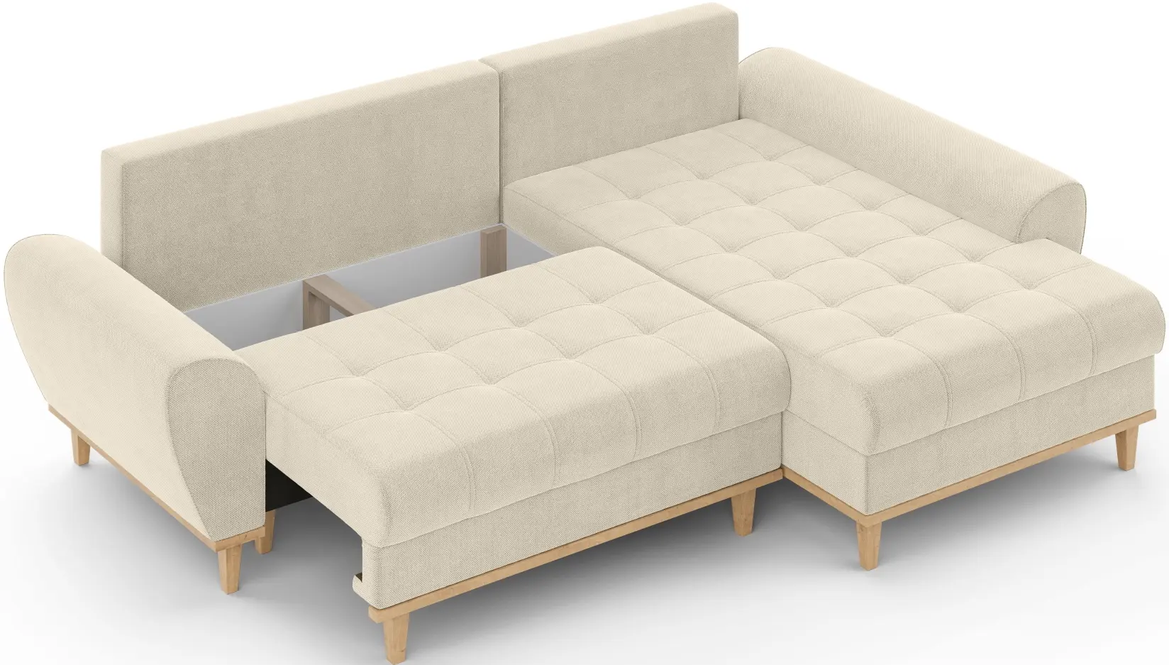 Диван угловой Inspira Furniture Baltico Right Curio 09 (Cream)