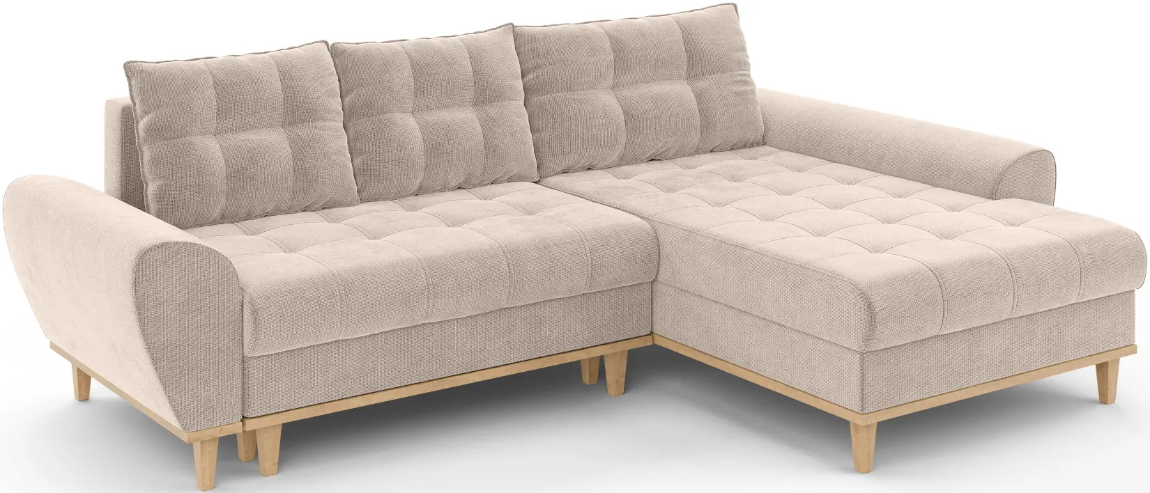 Canapea de colt Inspira Furniture Baltico Right Flow 02 (Beige)