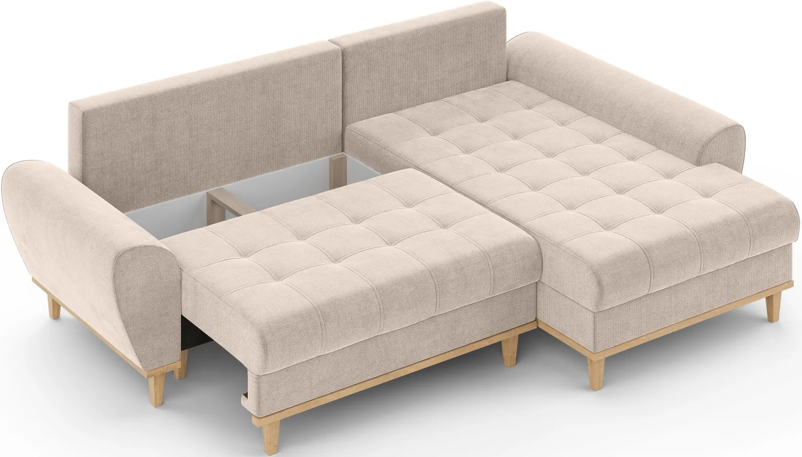 Canapea de colt Inspira Furniture Baltico Right Flow 02 (Beige)