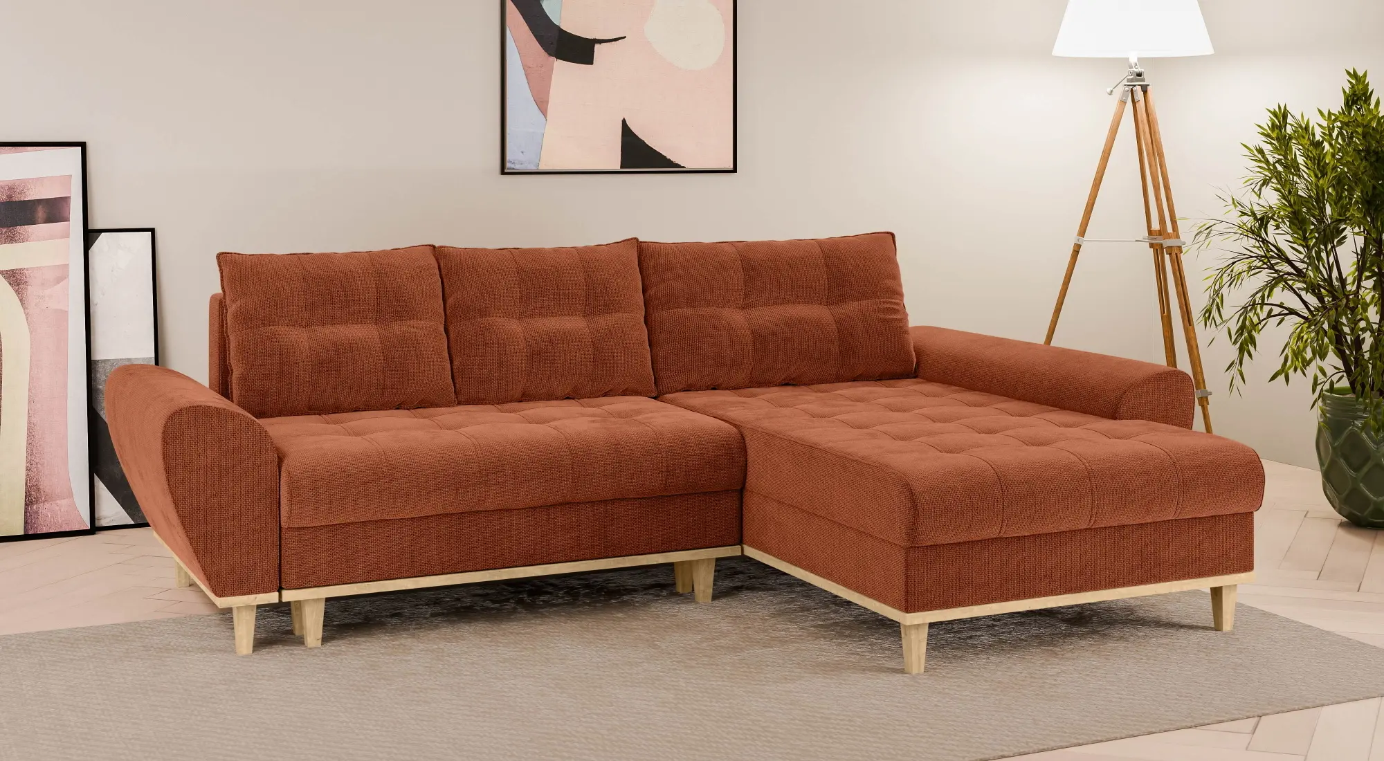 Диван угловой Inspira Furniture Baltico Right Flow 09 (Terracota)