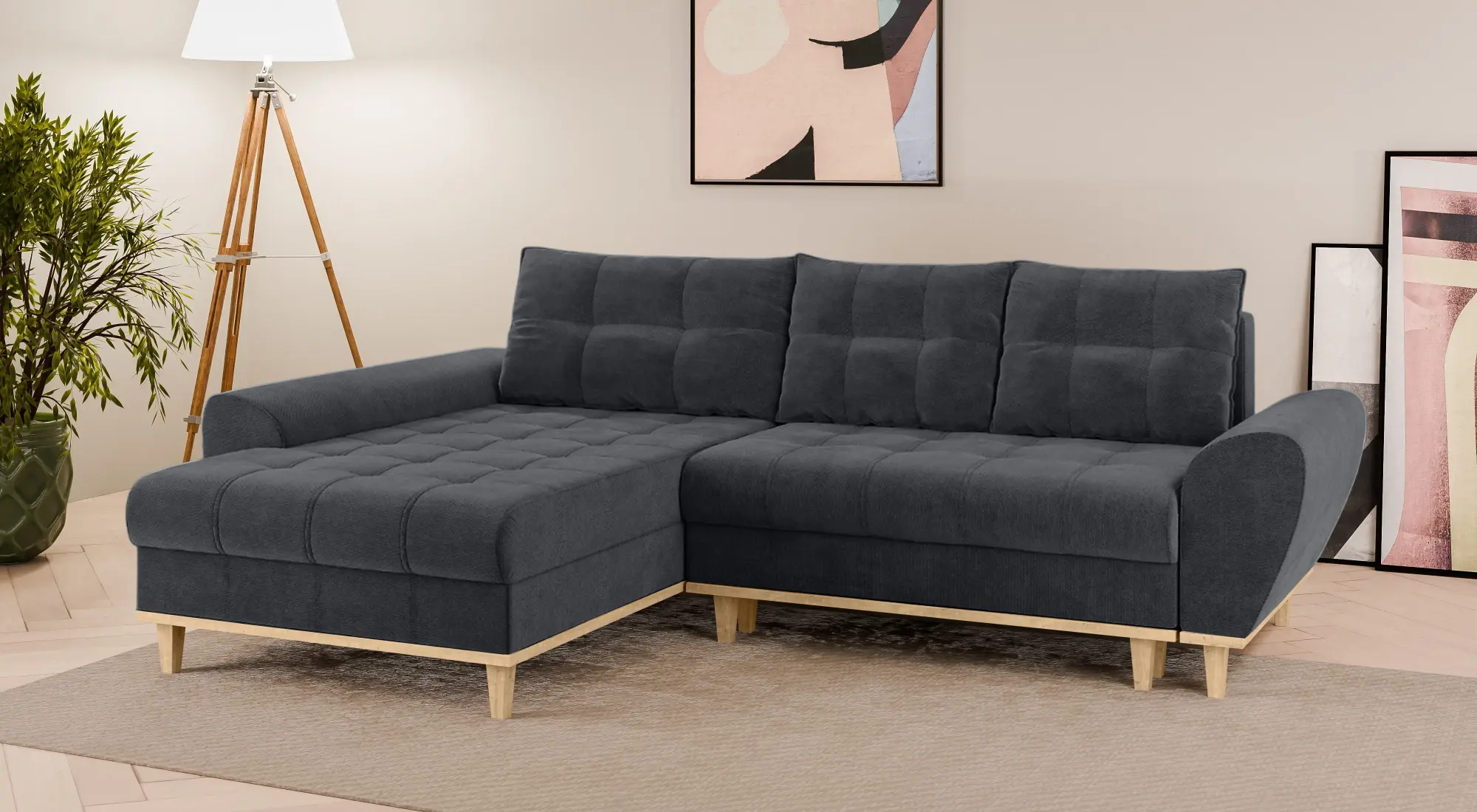 Canapea de colt Inspira Furniture Baltico SF Left Enjoy New 24 (Graphite)