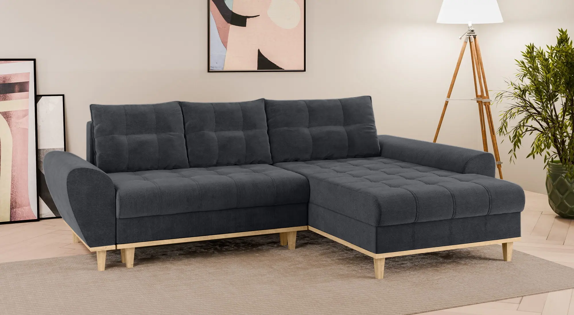 Canapea de colt Inspira Furniture Baltico SF Right Enjoy New 24 (Graphite)