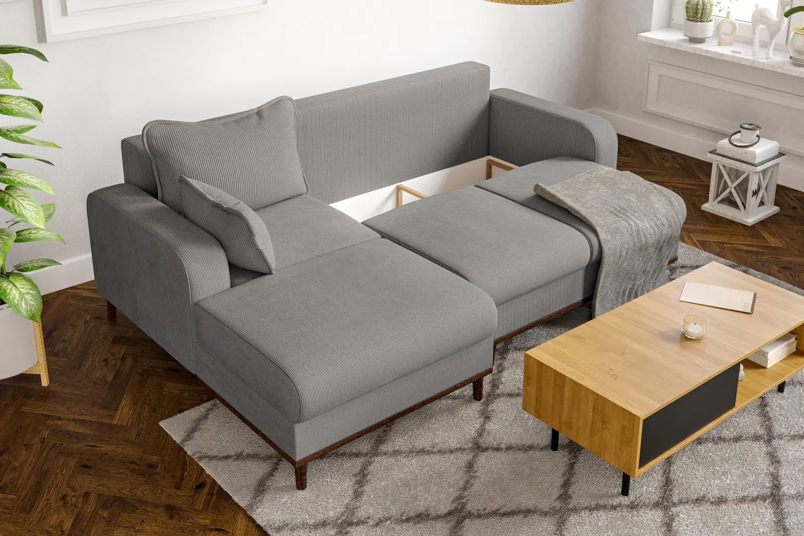 Диван угловой Inspira Furniture Beata SF Left Fjord 08 (Grey)