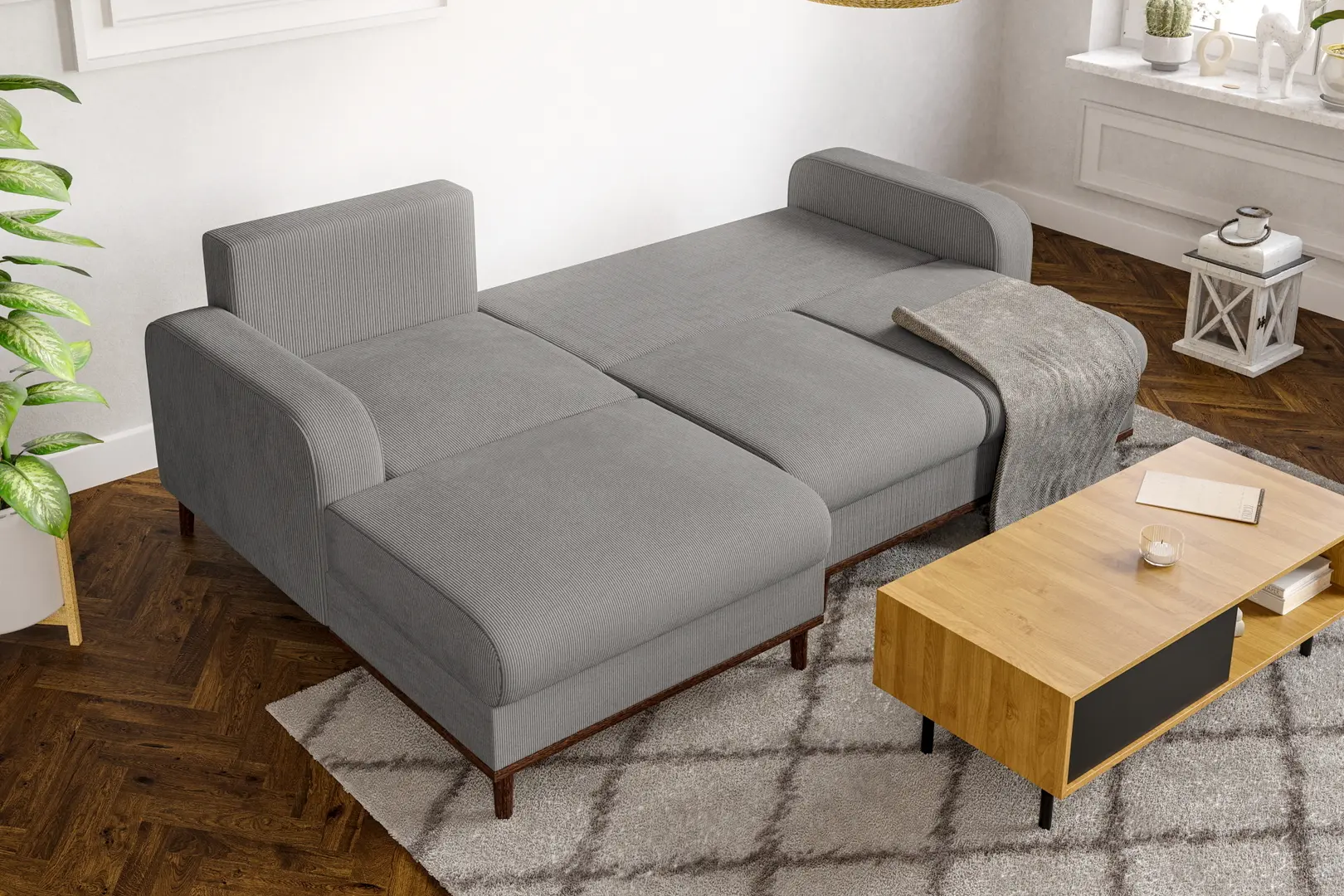 Диван угловой Inspira Furniture Beata SF Left Fjord 08 (Grey)