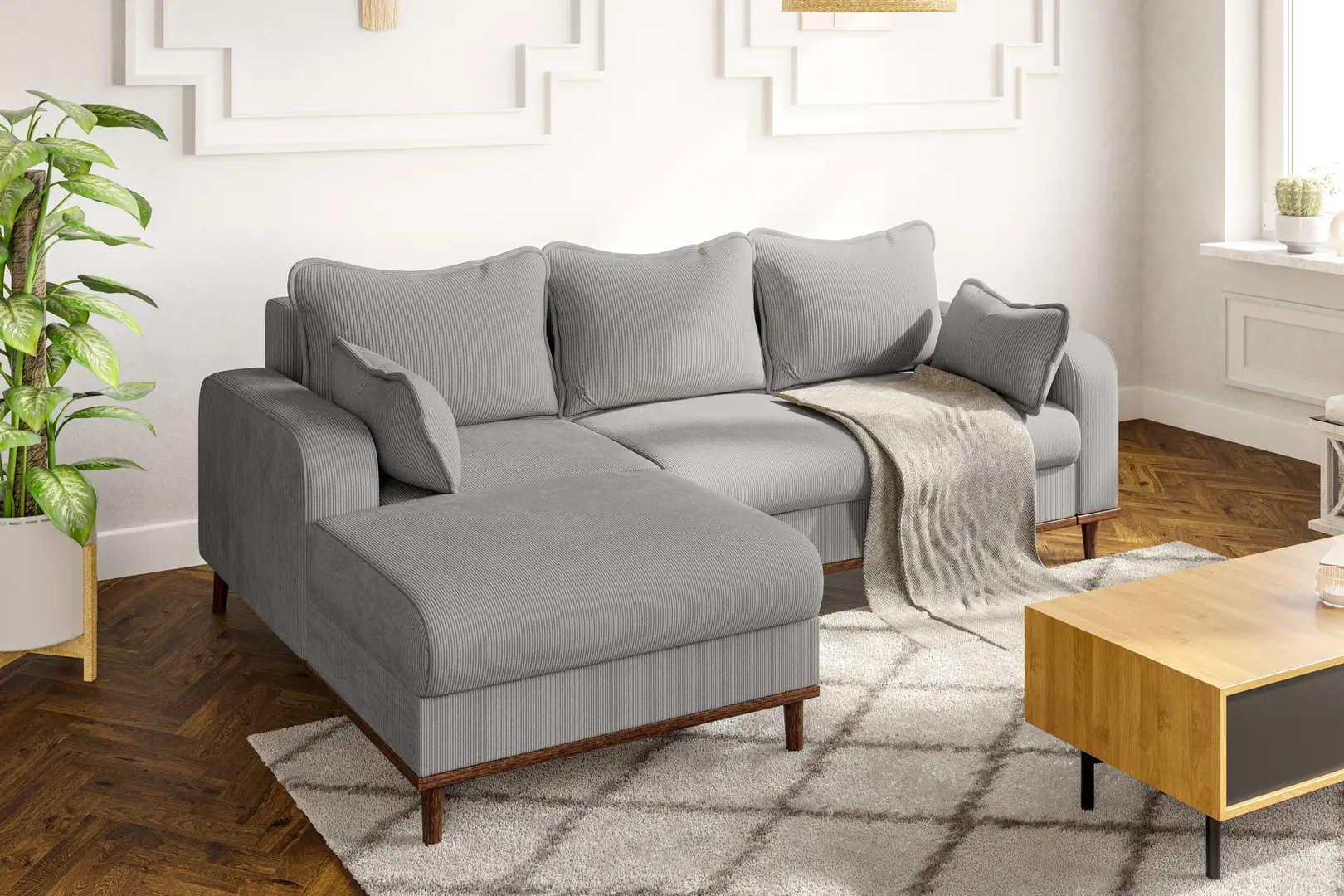 Диван угловой Inspira Furniture Beata SF Left Fjord 08 (Grey)