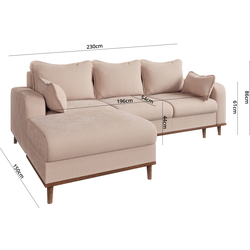 Canapea de colt Inspira Furniture Beata SF Left Fjord 23 (Beige) Thumb