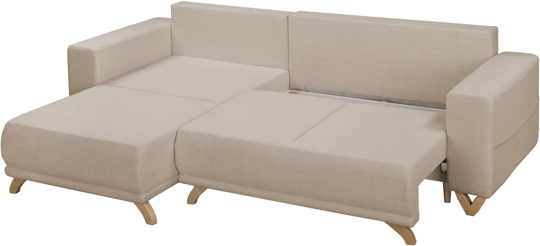 Canapea de colt Inspira Furniture Bella SF Cablo 2 (Beige)
